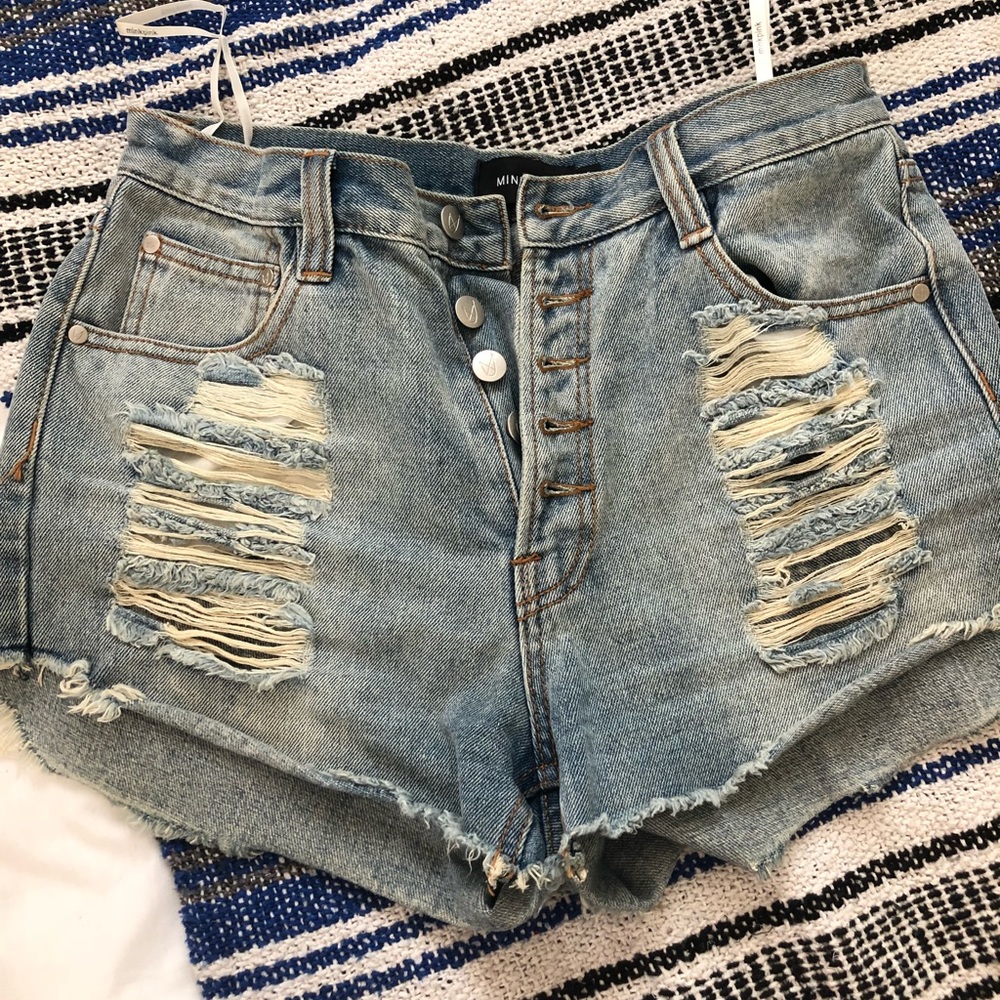 Minkpink light jean shorts